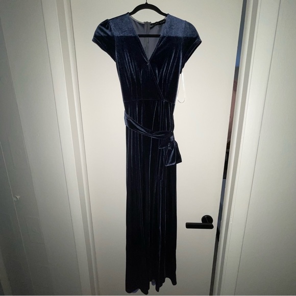 Velvet Wrap Dress - Picture 1 of 4